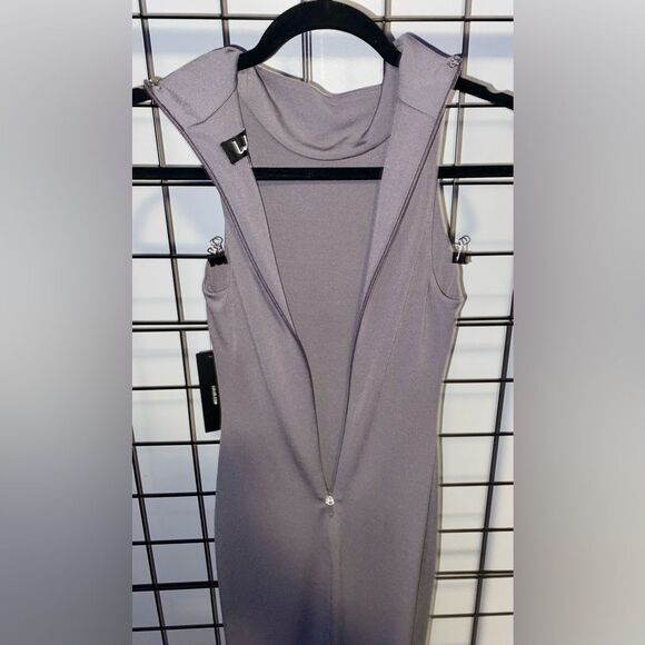 Lulus grey bodycon mock turtleneck sleeveless midi dress NWT - Picture 11 of 12
